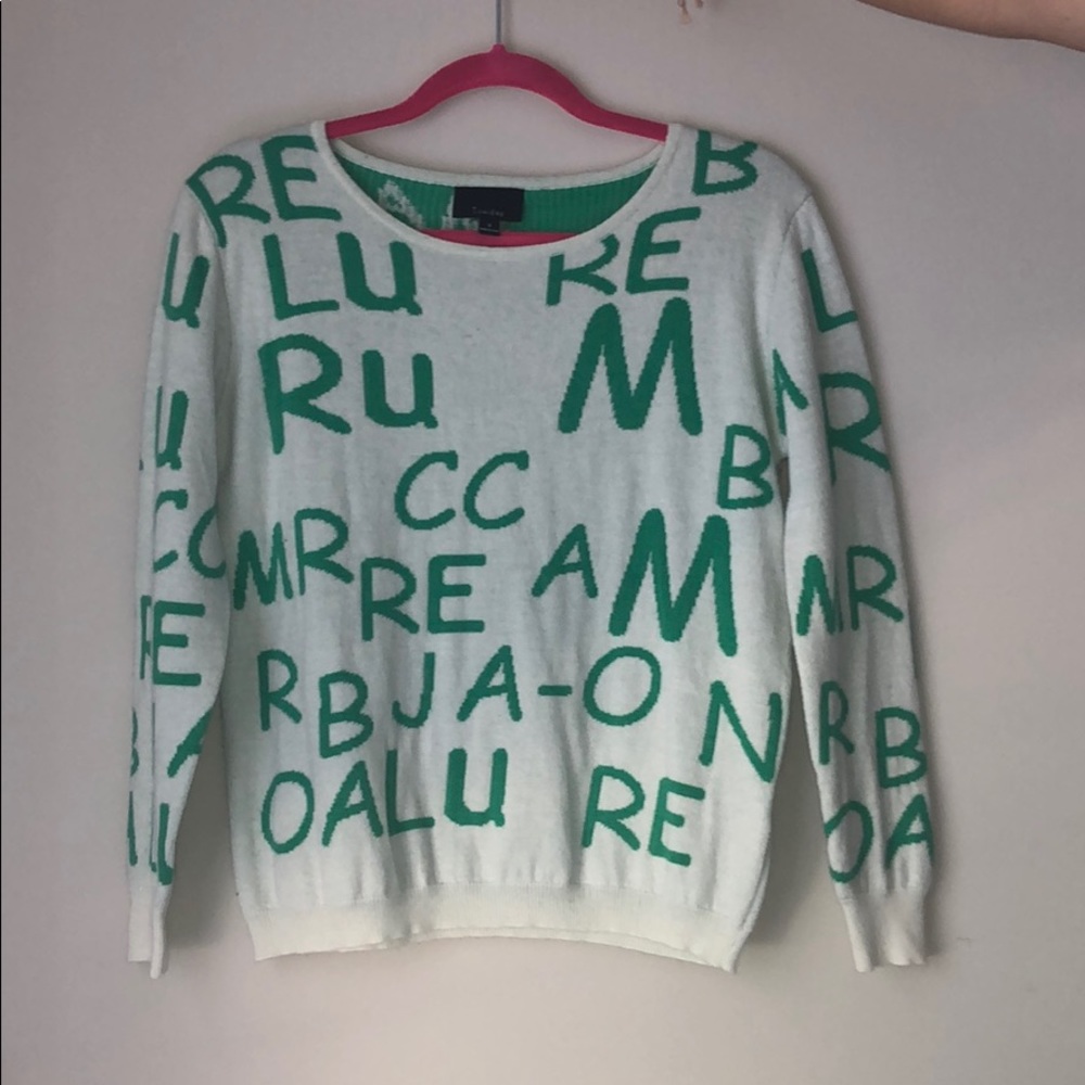 Cashmere Sweater with green letters